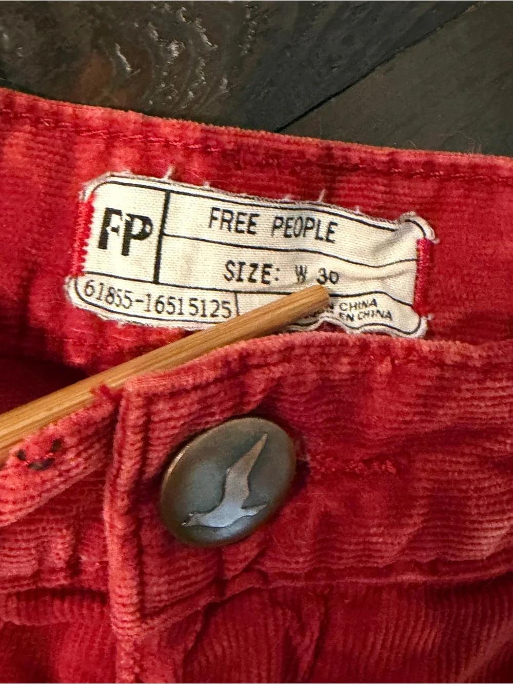Free People Red Frayed Hem Shorts